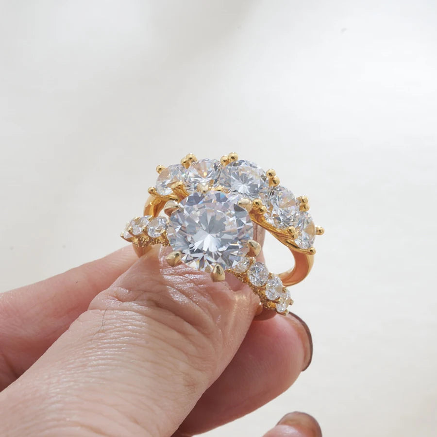 Factory 7.8ct Moissanite Luxury Ring Set with GRA Certificate diamond 925 Sterling Silver Jewelry diamond Ring for Her Wedding