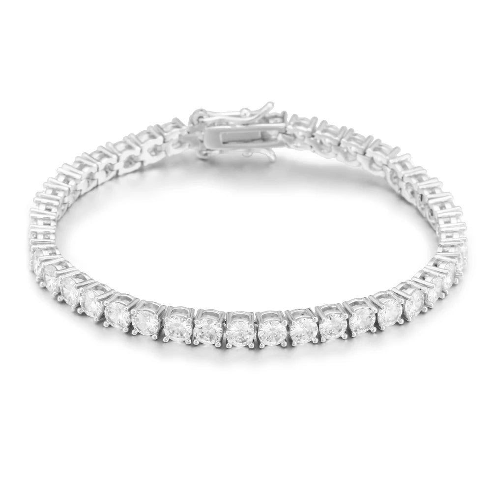 BiG-BOSS Factory Hip Hop Jewelry 3mm 4mm 5mm Gold Plated Brass CZ Diamond Iced Out Fashion Custom Tennis Bracelet for Men Women