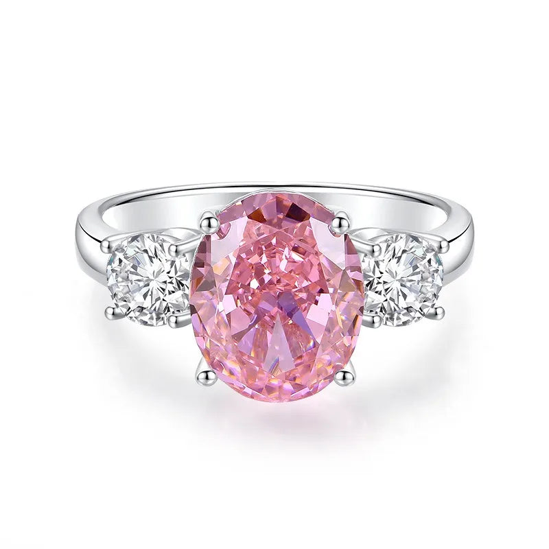 Wholesale Waterproof 5A 8A Pink Cubic Zirconia Rings 925 Sterling Silver OEM ODM Custom Factory Direct Ring Jewelry Manufacturer