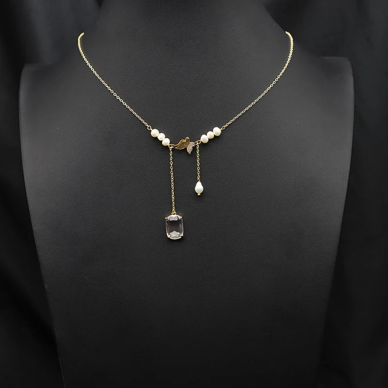 Natural Freshwater Pearl Necklace Simple Personalize Birthday Party Gifts Women Necklace Handmade Jewelry