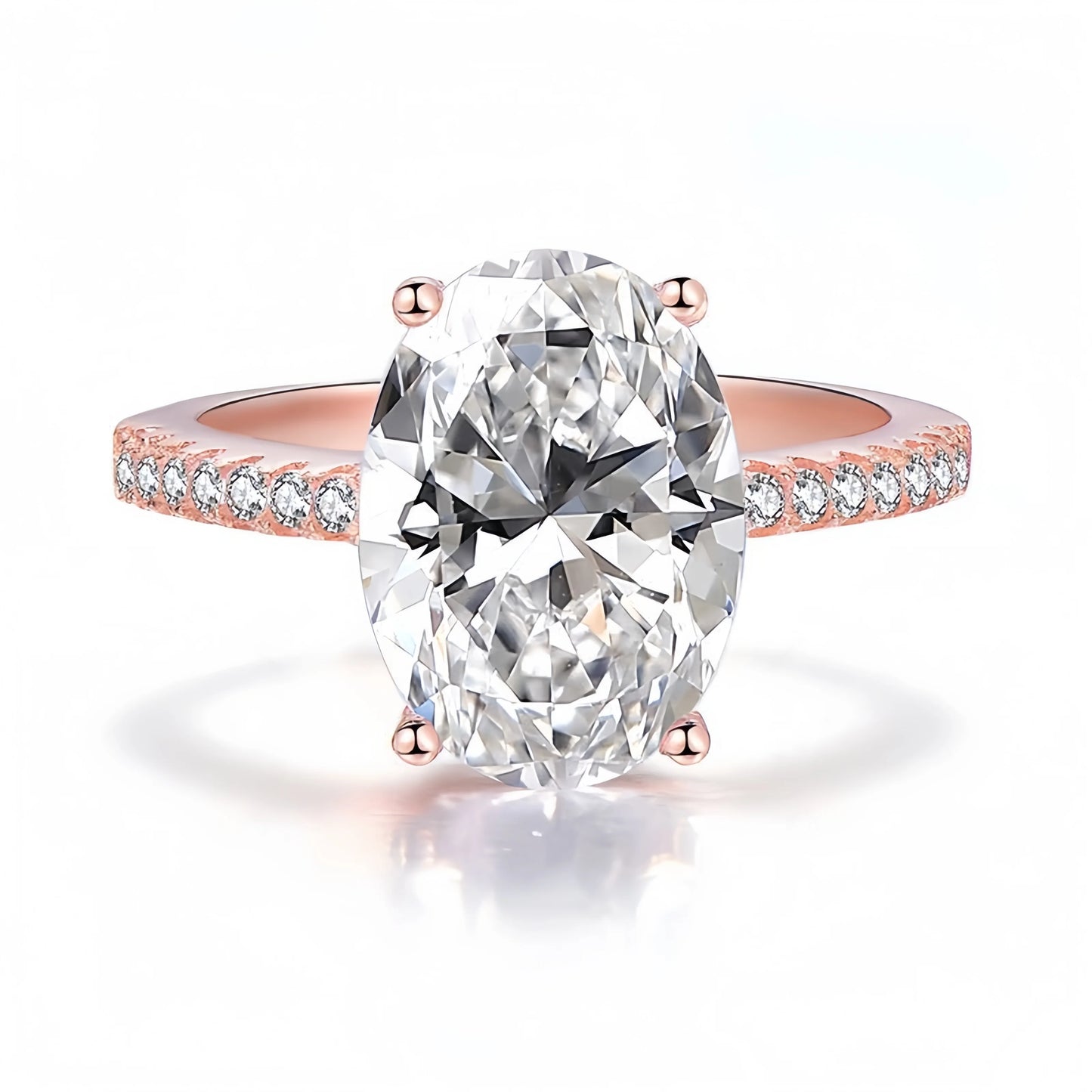 MUSHAN Jewelry Factory Oval Cut High Carbon Diamond 925 Sterling Silver Stackable Rings Engagement Wedding Bands Fine Ring Set