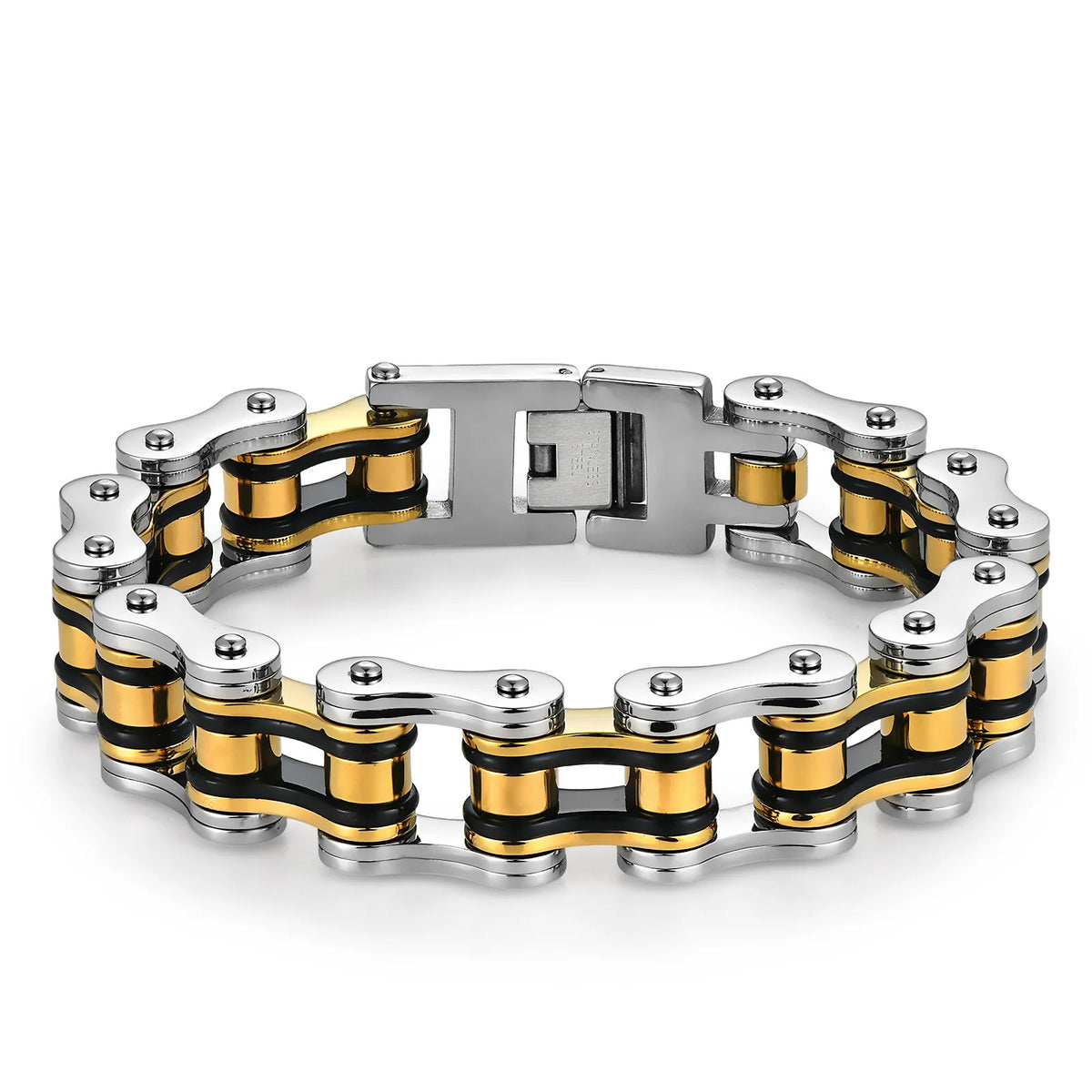 REBEL For High-End Stainless Steel Motorcycle Chain Biker Bracelet Simple Rock Men's Fashion Jewelry