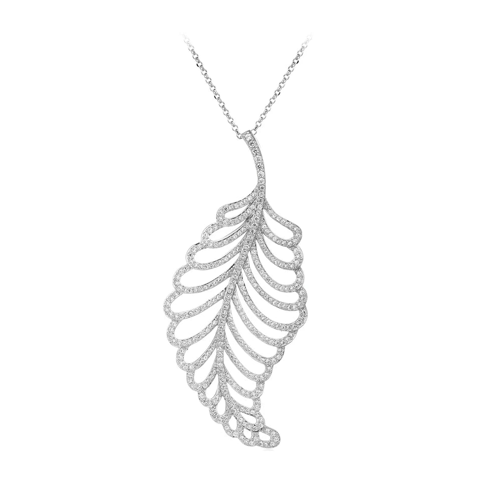 MUSHAN S925 Sterling Silver Luxury Engagement Pendant Necklace with High Carbon Diamond Rhodium Plated Women's Jewelry