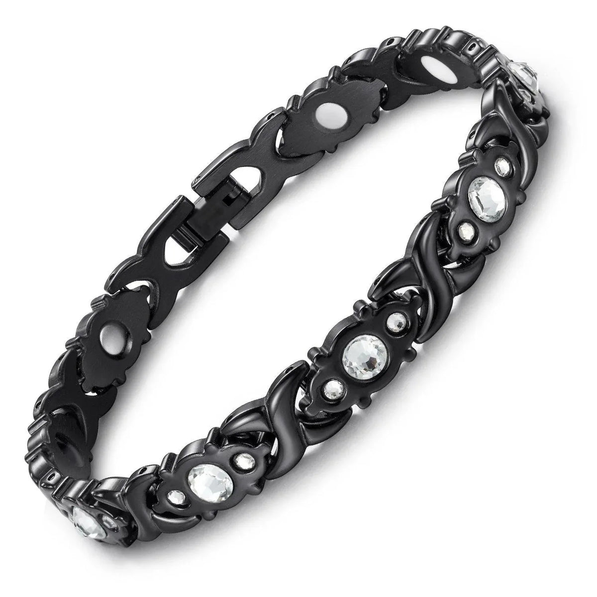 Euro-American Cross-border Hot-selling Magnetic Bracelet Stylish Luxury Lucky Clover Design Kevlar Natural Stone Single-Row