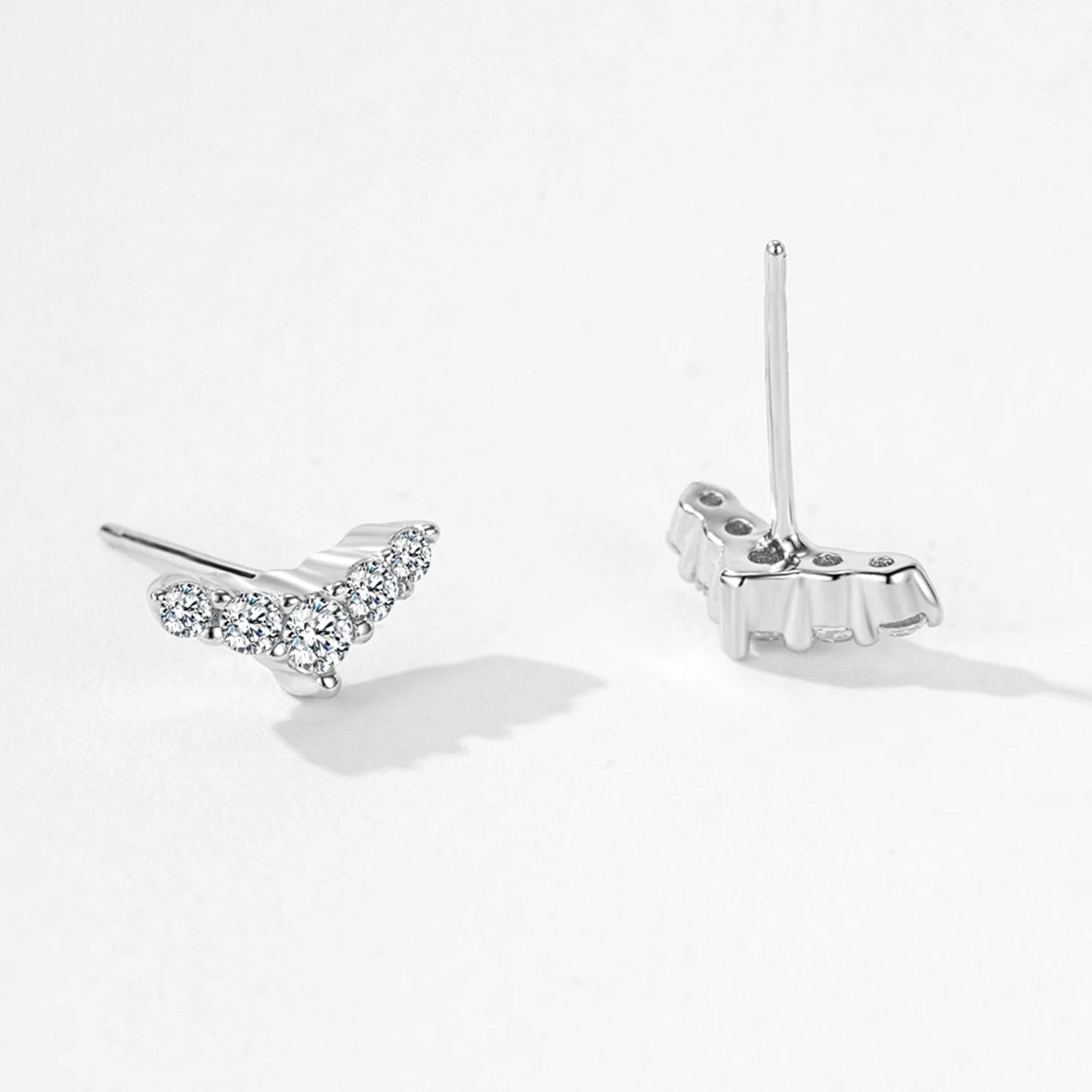 Ailmay Romantic 925 Sterling Silver Dolphin Tail Earring Necklace Set For Women's Valentine's Day or Anniversary Gift