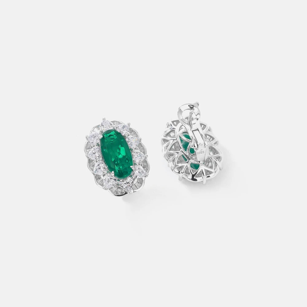 MUSHAN Jewelry Factory Grandmother Green Stud Earrings Light Luxury and High End Accessory Earrings High End Accessory