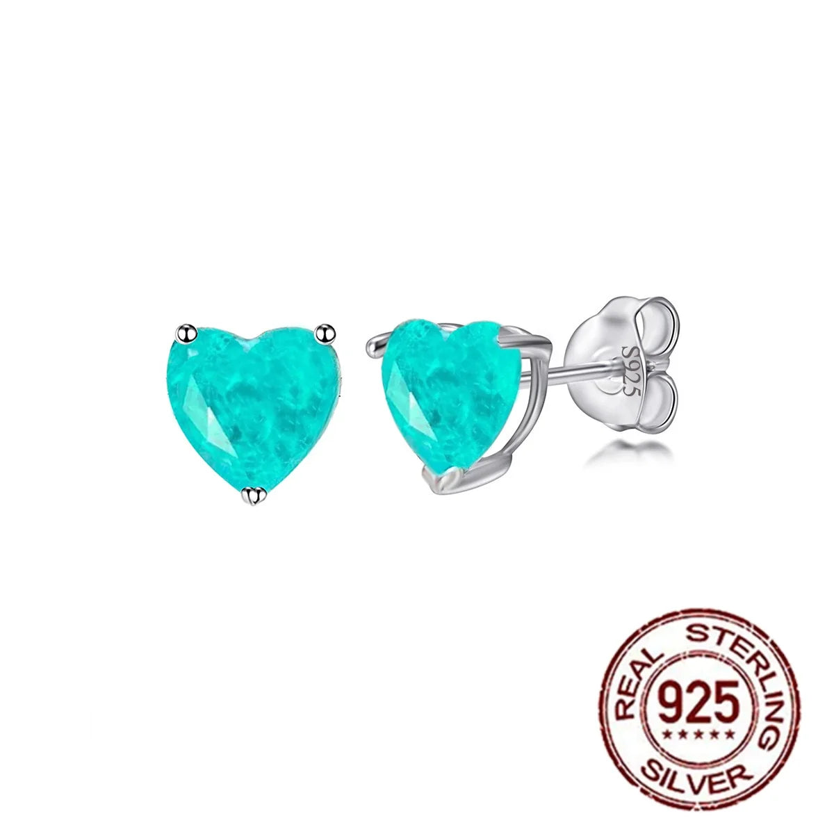 S&S 925 Sterling Silver Paraiba-Style CZ Stud Earrings – 6 Shapes – Collection