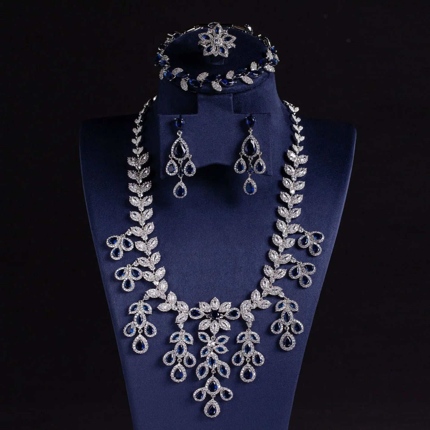 Dubai Style Fashion Bridal Sets Luxury Necklace Jewelry Set Gorgeous 4 PcsJewelry Set for Women
