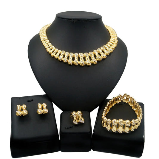 Zhuerrui Bridal Luxury Jewelry Set Italian Silver Color Jewelry Sets  Women Wedding Party Nigerian Jewellery Sets HA10082