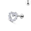 ASTM F136 Titanium 16G Internal Thread Zircon Inlay Labret Flat Back Lobe Helix Tragus Moon Cross Earrings Piercing Jewelry
