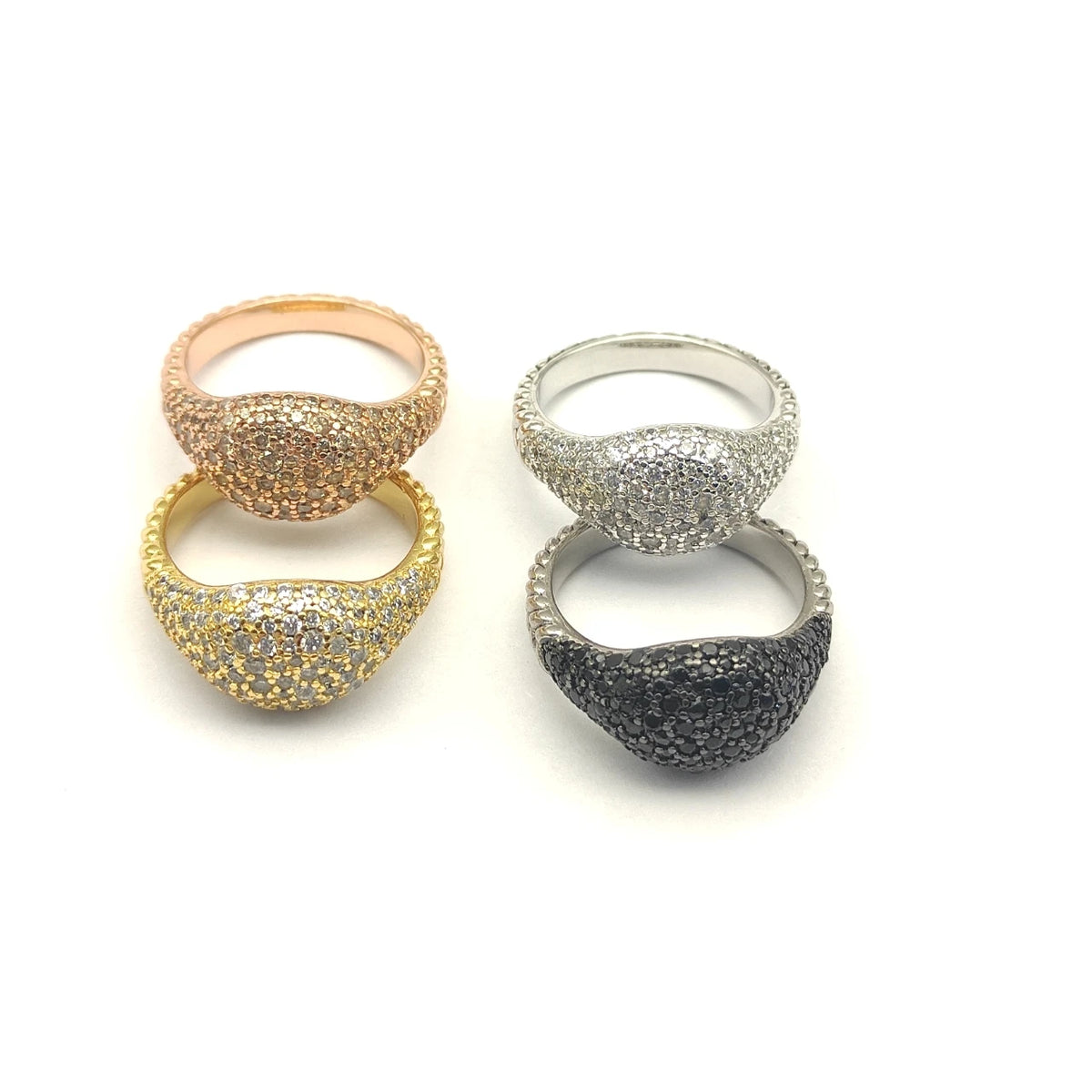 FASHIONISTA DY High-Quality Silver-Plated 10mm Diamond Ring, Gold-Plated Diamond Ring, Jewelry