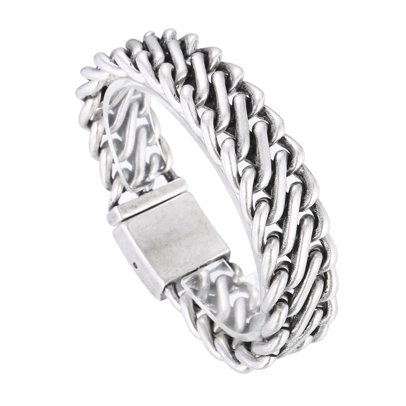 REBEL Casual Mature Matte Surface Stainless Steel Links Bracelets for Man