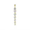 S&S Stainless Steel Heart Dangle Belly Button Ring | 6 Colours | 70mm