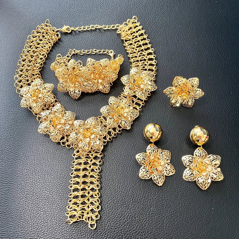 Italian Jewelry Set Alloy Brazilian Jewelry Sets Wedding Party Pendant Necklace  Earrings Jewelry Set HK048422