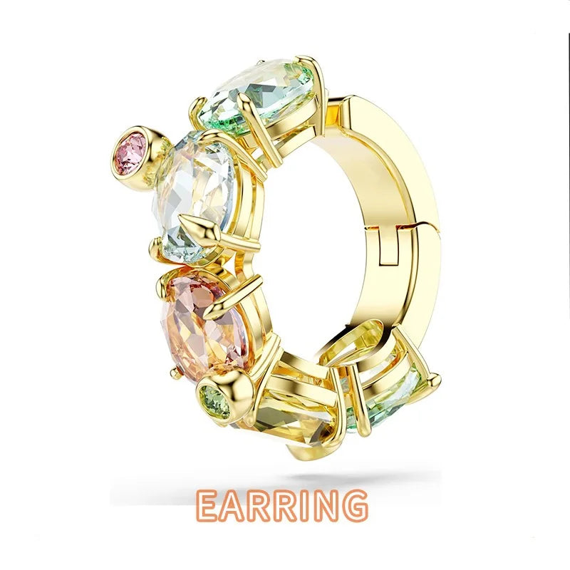 XOTICA Austria Multicolored Series High-Quality Flower-Shaped Crystal Jewelry Set, Jewelry