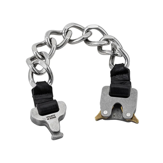 Hip Hop Street Motorcycle Metal Wind Waterproof Non Allergic Stainless Steel Men's Safety Buckle Chain Bracelet