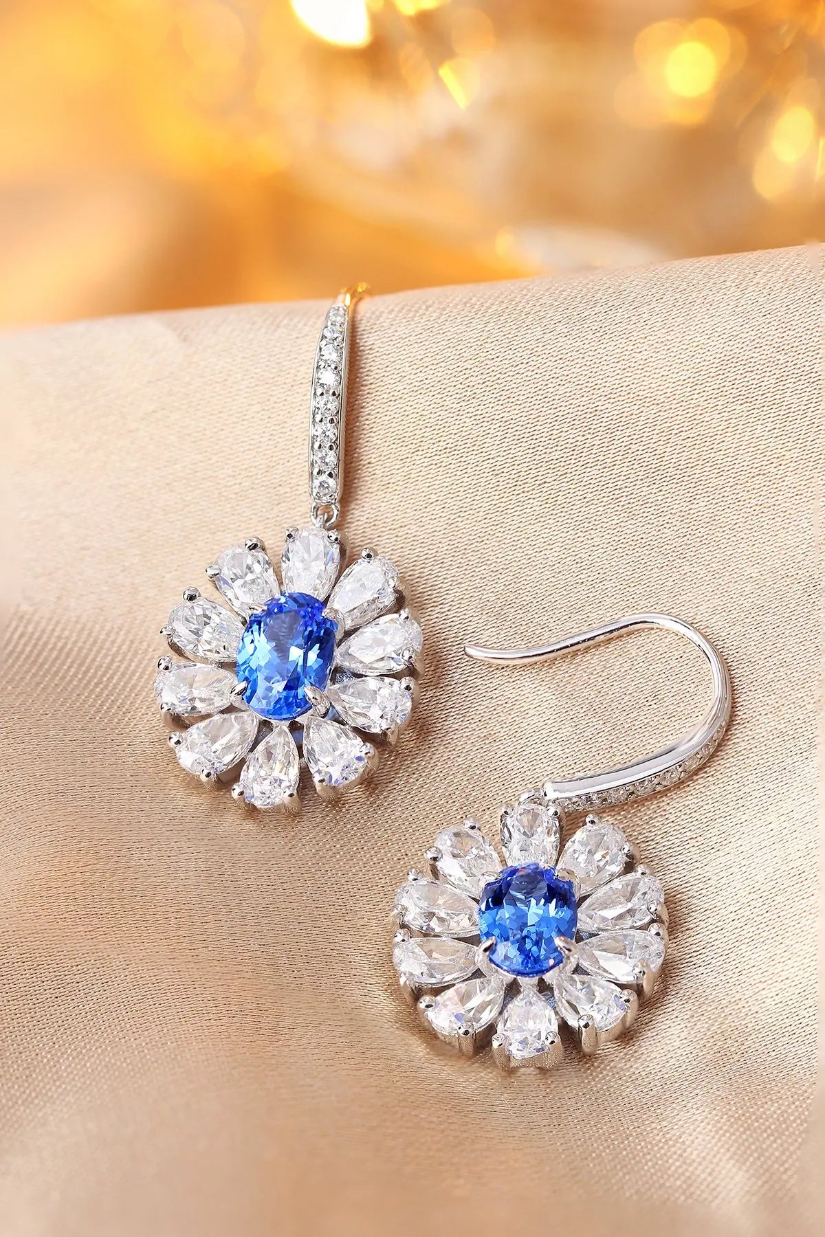 Gemfiori Anster High Quality S925 Lab Grown Cobalt Spinel Earring Stud Dainty Gemstone Stud Earrings for Women Daily Wear Gift