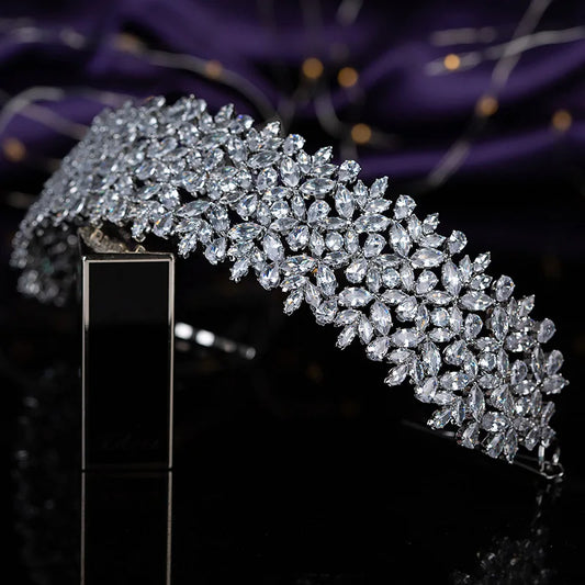 New Design Luxury  Bridal Hairband Cubic Zirconia Wedding Bridal Hair Accessories Tiaras and Headpiece for Lady BC5760
