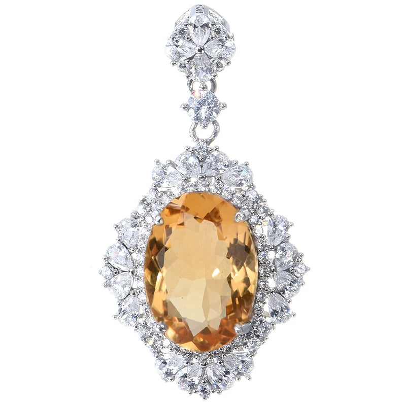 Gioiellieri Supplier for Natural Citrine Gemstone Pendant Necklace 925 Sterling Silver Pendant Manufacture Jewelry for Women
