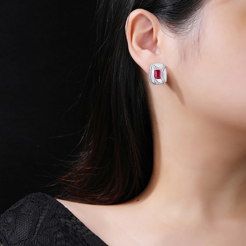 MUSHAN Jewelry Factory Pure Silver Stud Earrings With High End Feel High Carbon Diamond Mother of Pearl Jewelry Earrings