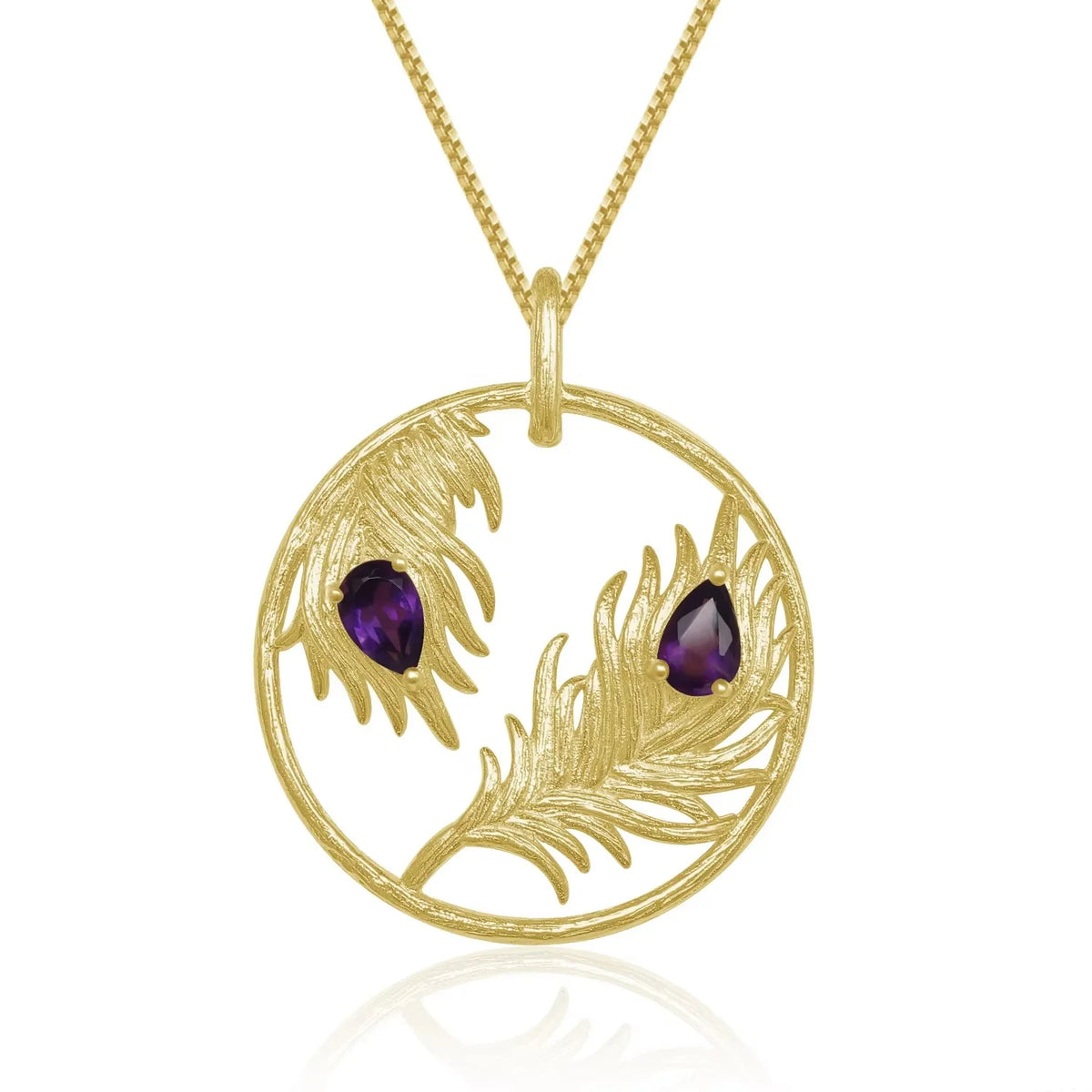 ArtistA Abiding Multiple-Style Available 925 Sterling Silver Gold Plated Filigree Craftsmanship Natural Amethyst Pendant Choker Necklace