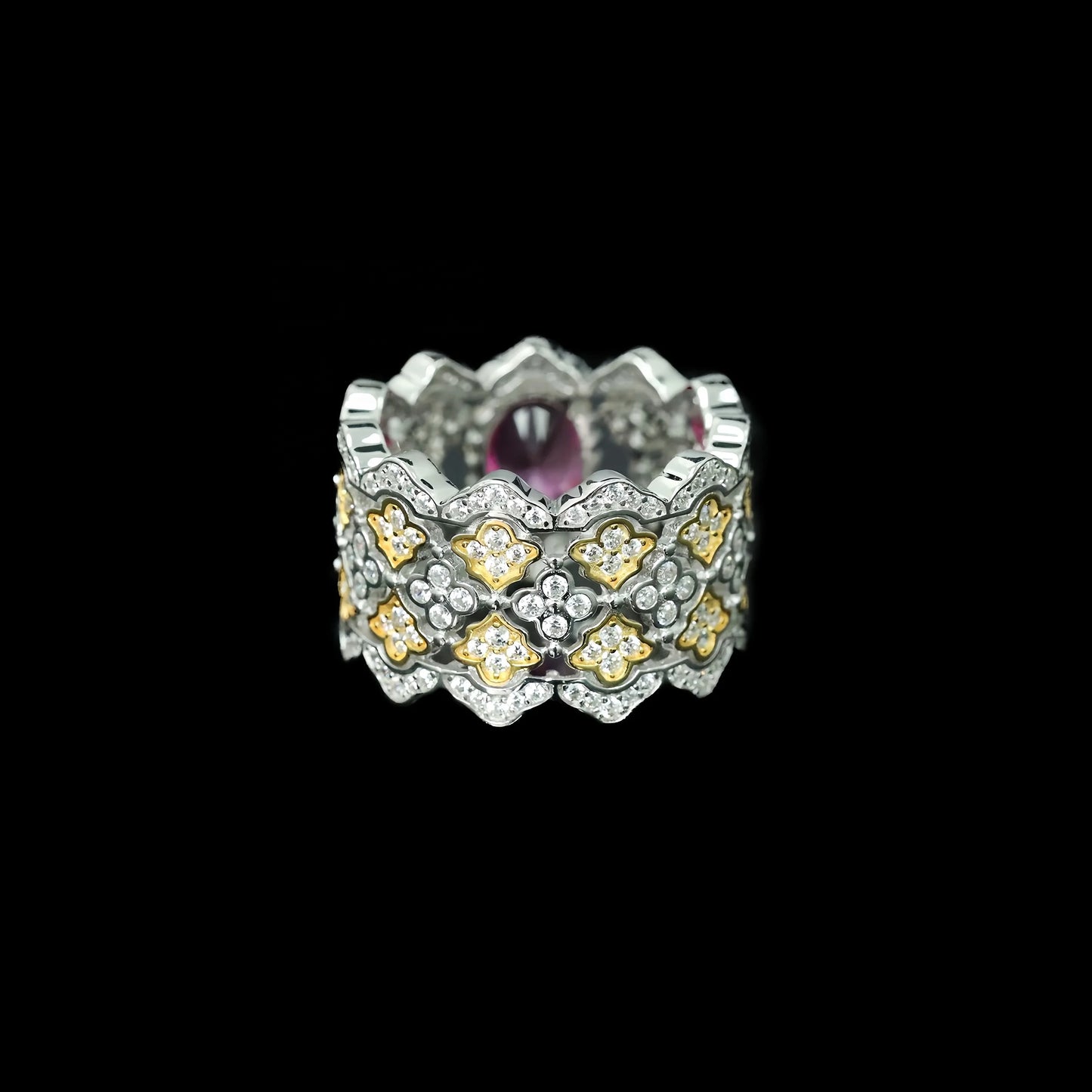 MUSHAN 925 Sterling Silver Rhodium Plated High Carbon Diamond Luxury Engagement Ring for Women