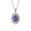 New Arrival 925 Silver Fine Jewelry Set High Quality Fashion Gemstone Adjustable Colorful Pendant Necklace for Women Gifts