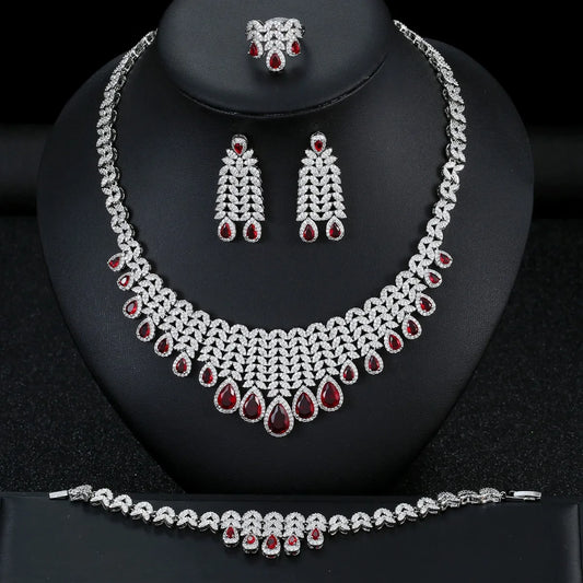 Women Dubai Indian Jewelry Set Wedding for Bride Rings Earring African Earrings Bohemian Necklace Jewelry Sets