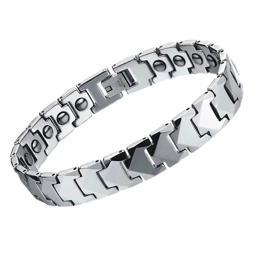 High Quality YK Trendy Man's Tungsten Germanium Gold Plated Tibetan Buddhist Channel Set Chain Bracelet for Anniversary