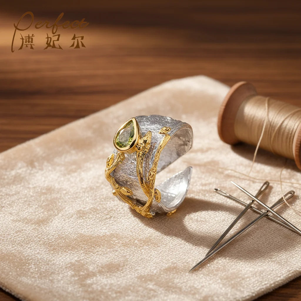 Custom Moroccan Period Handmade Design Fashion Luxury Gold Plated925 Sterling Silver Pearl Ring Ladies Jewelry Supplier