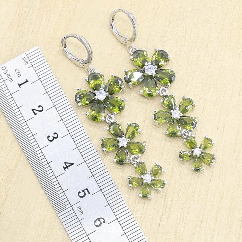 XOTICA Silver Fashion Jewelry Set for Women Includes Earrings Rings Necklace Pendant Zircon Main Stone for Weddings Birthdays