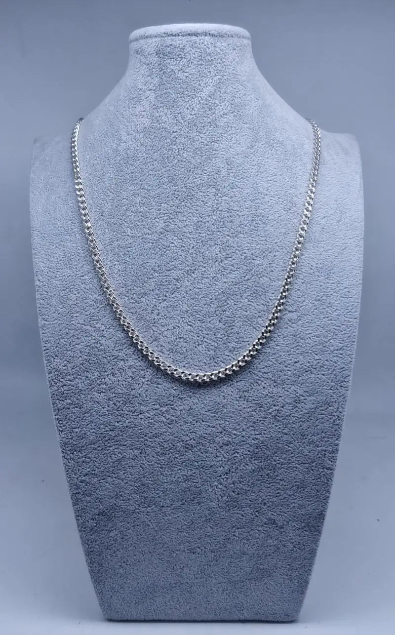 Fashion 925 Sterling Silver DC Cut Cuban Link Chain for Women Making Anti Tarnish Bracelet Necklace
