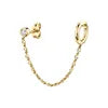 Wholesale Customized Dainty Earring Cz Diamond Jewelry Sterling Silver Earrings 925 Silver Jewelry 18k Gold Ear Loops