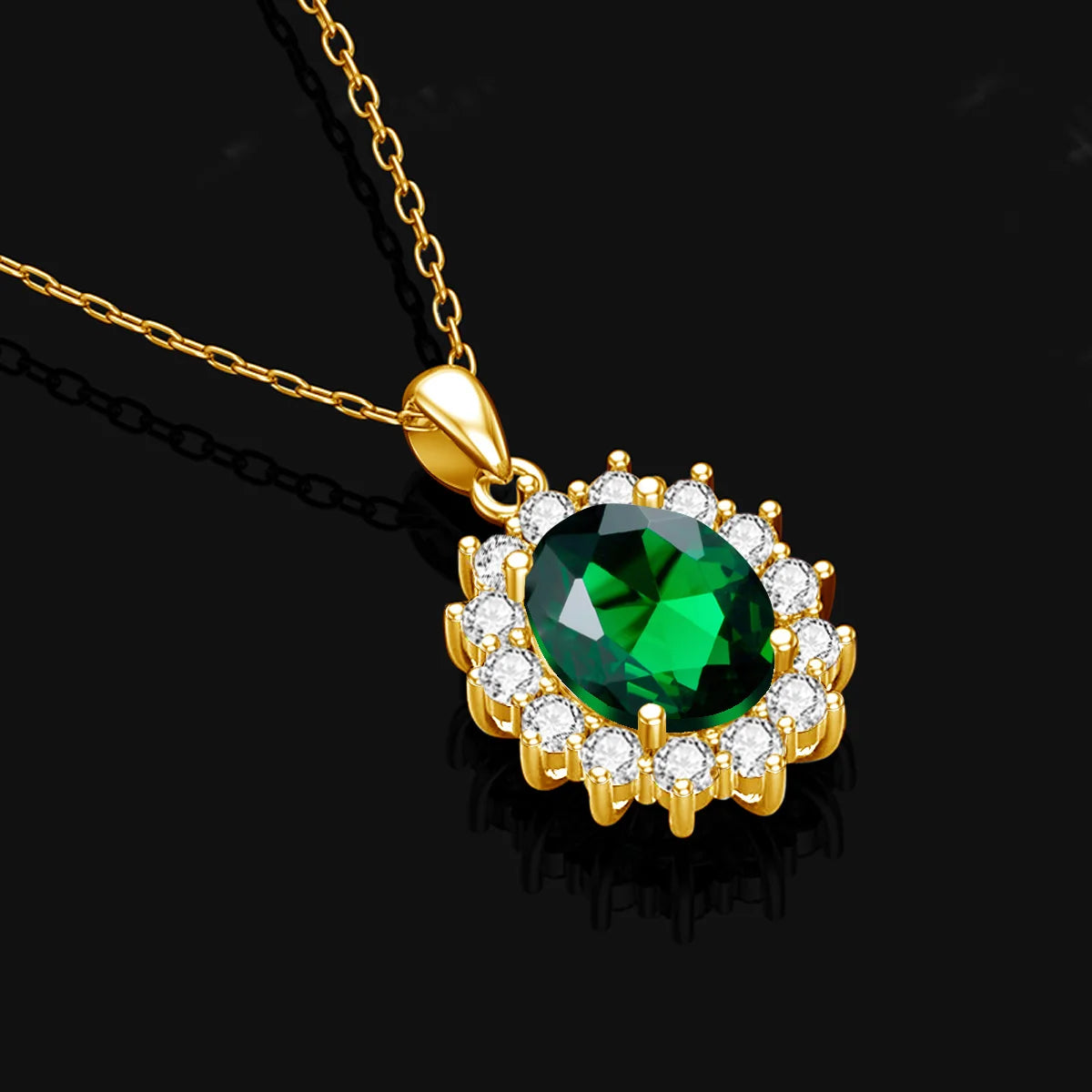 ArtistA Luxury 925 Silver Exquisite Zircon Emeralds Jewelry Set Bridal Wedding Fine Gold Plated Silver Jewelry Set