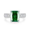 High Quality Fine Jewelry 925 Sterling Silver Green Zircon Ring for Women Gifts Emerald Luxury Women's Green Stone Ring Jewelry