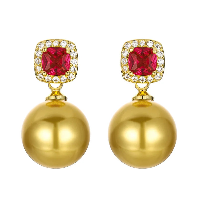 Gemfiori High Quality Luxury Jewelrygolden Pearl Pendant High-end Set for Brides,wedding Rings and Holiday Gifts