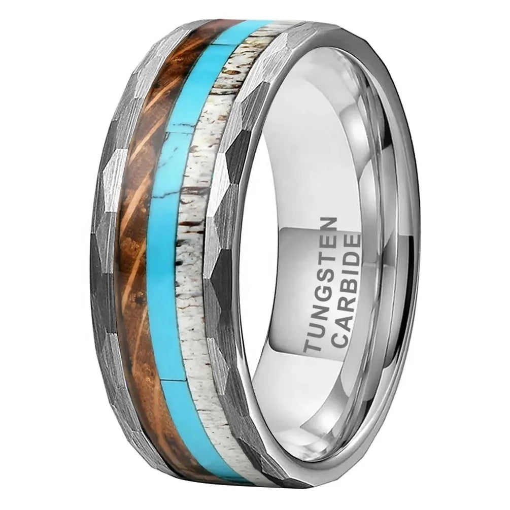 Alin Rose Gold Plated Tungsten Classic Ring Women Men Core Blank for Inlay Matte Comfort Fit Coolstyle Jewelry