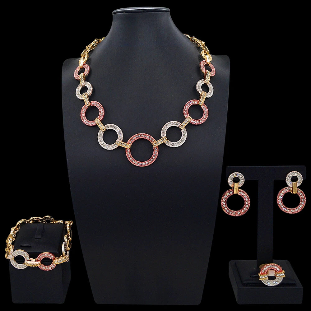 Zhuerrui Nigerian 18k Gold Plated Jewelry Set Brazil Gold Designer Wedding Jewellery Set Fashion Necklaces Jewelry SetsHB02514