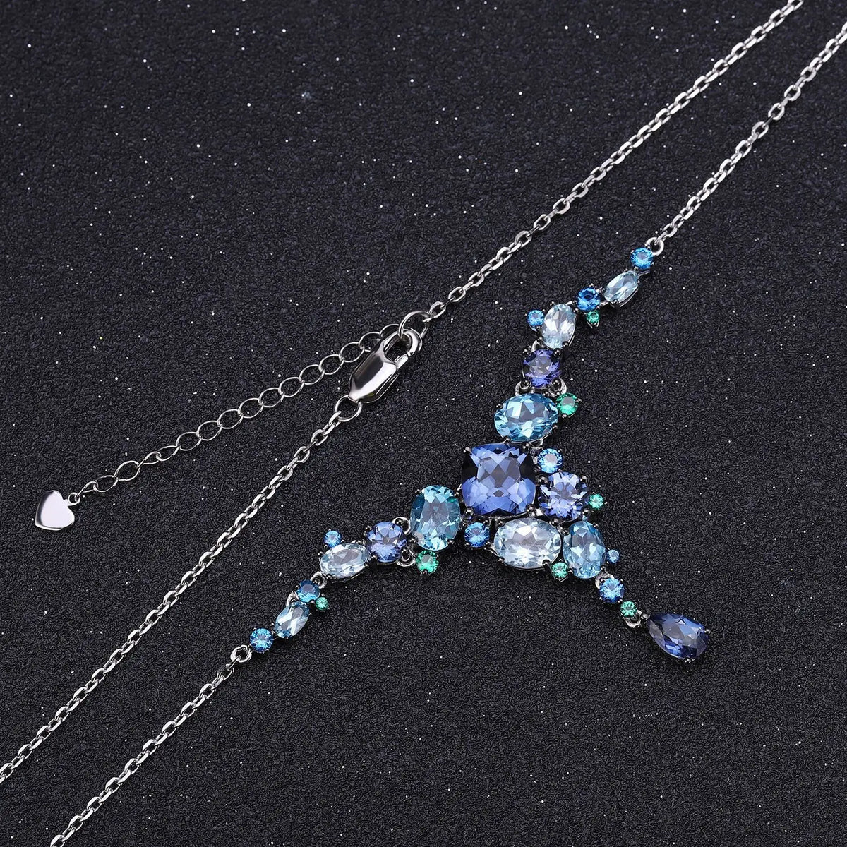 REDheart TIANSHE Designer Luxury Women's Jewelry Set S925 Pure Silver Natural Topaz Ring Earrings Brooch pendant