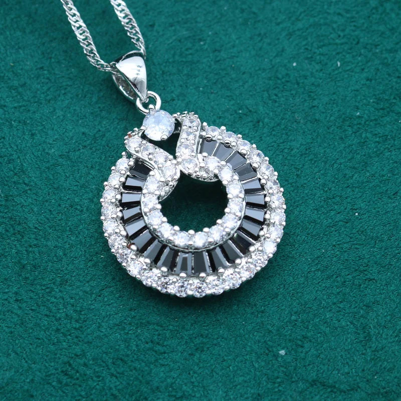 XOTICA Women's 18K Gold Plated Silver Jewelry round Design Zircon Pendant Gemstone Chain Necklace Fashion Jewelry Necklace