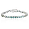 Gemfiori Fashion Items Round Shape Mian Stone 12ct S925 Jewelry Sapphire Green Tennis Bracelet for Women Shape Customized