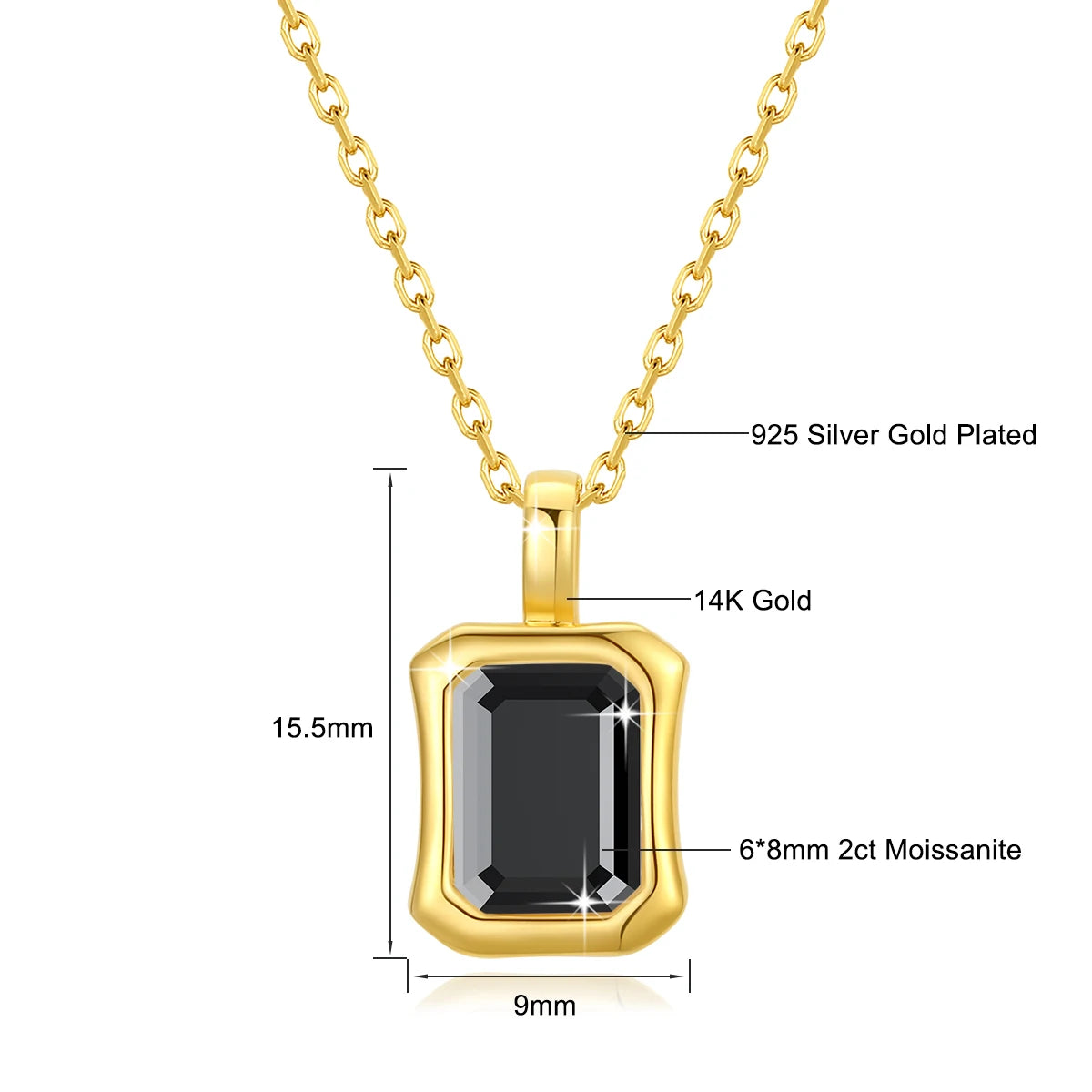 Gioiellieri Factory Certified Bezel Set VVS Mossanite 14K Gold Pendant Link Chain Necklace for Men Women Small Batch Custom Logo Oem Odm