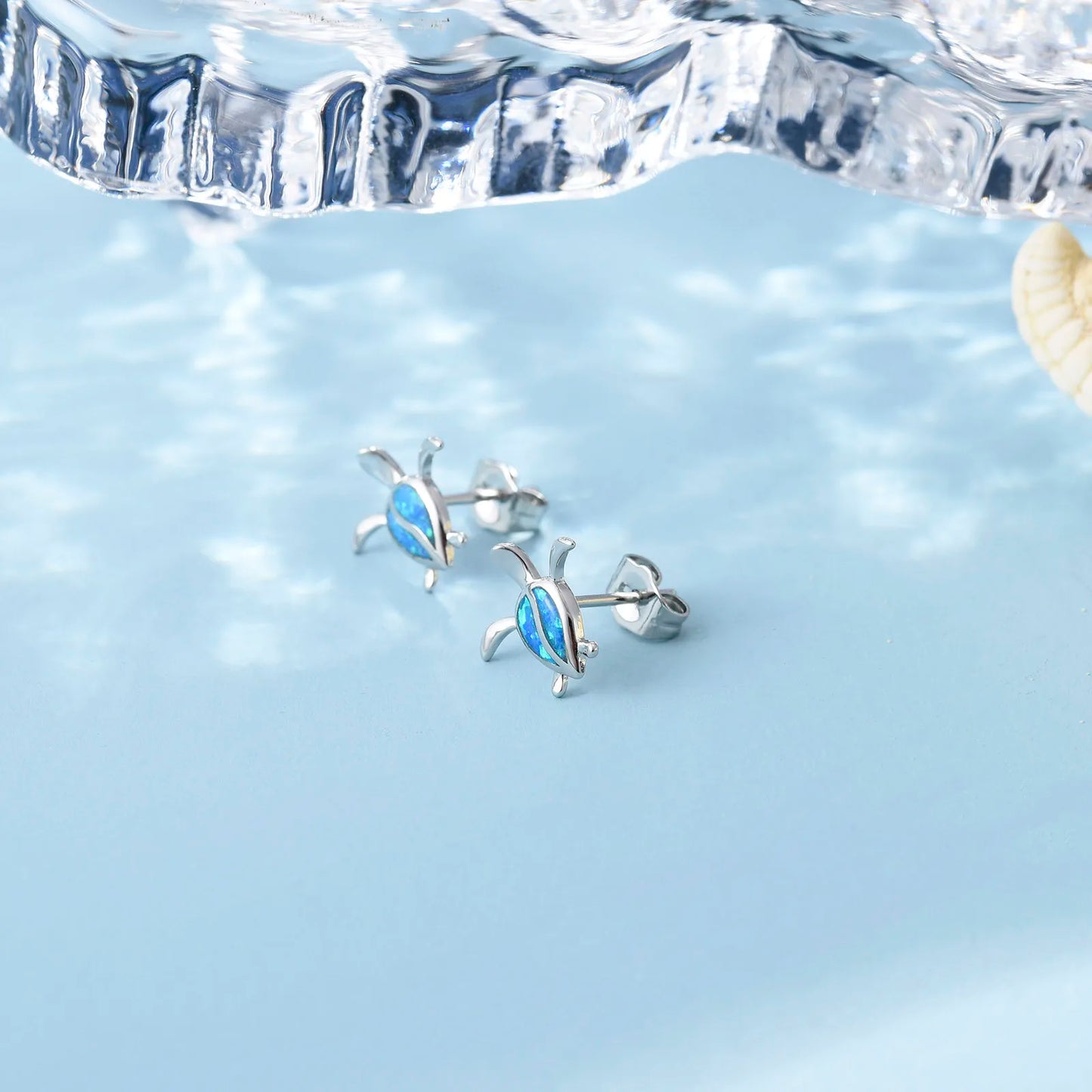 Aobao Water Drop-shaped Alloy Sea Turtle Earrings