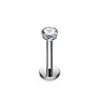 S&S ASTM F136 Titanium Opal Labret Stud | Silver | 1.2×8mm