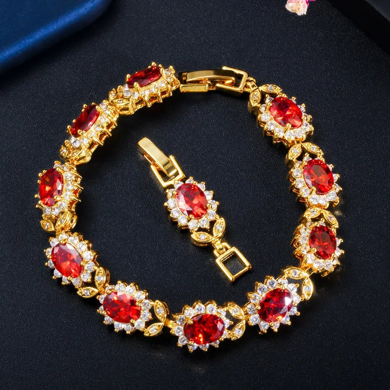 XOTICA Trendy Alloy Bracelet Flower Design Beaded Jewelry Accessory for Women for Party Wedding Engagement Features Zircon Main Stone