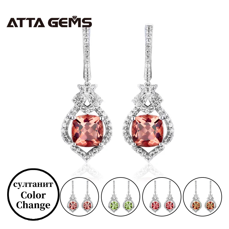 Sultanize Earrings Pendant Diaspore Gemstone for Women Girls Solid 925 Sterling Silver Zultanite Jewelry Sets Wedding Engagement