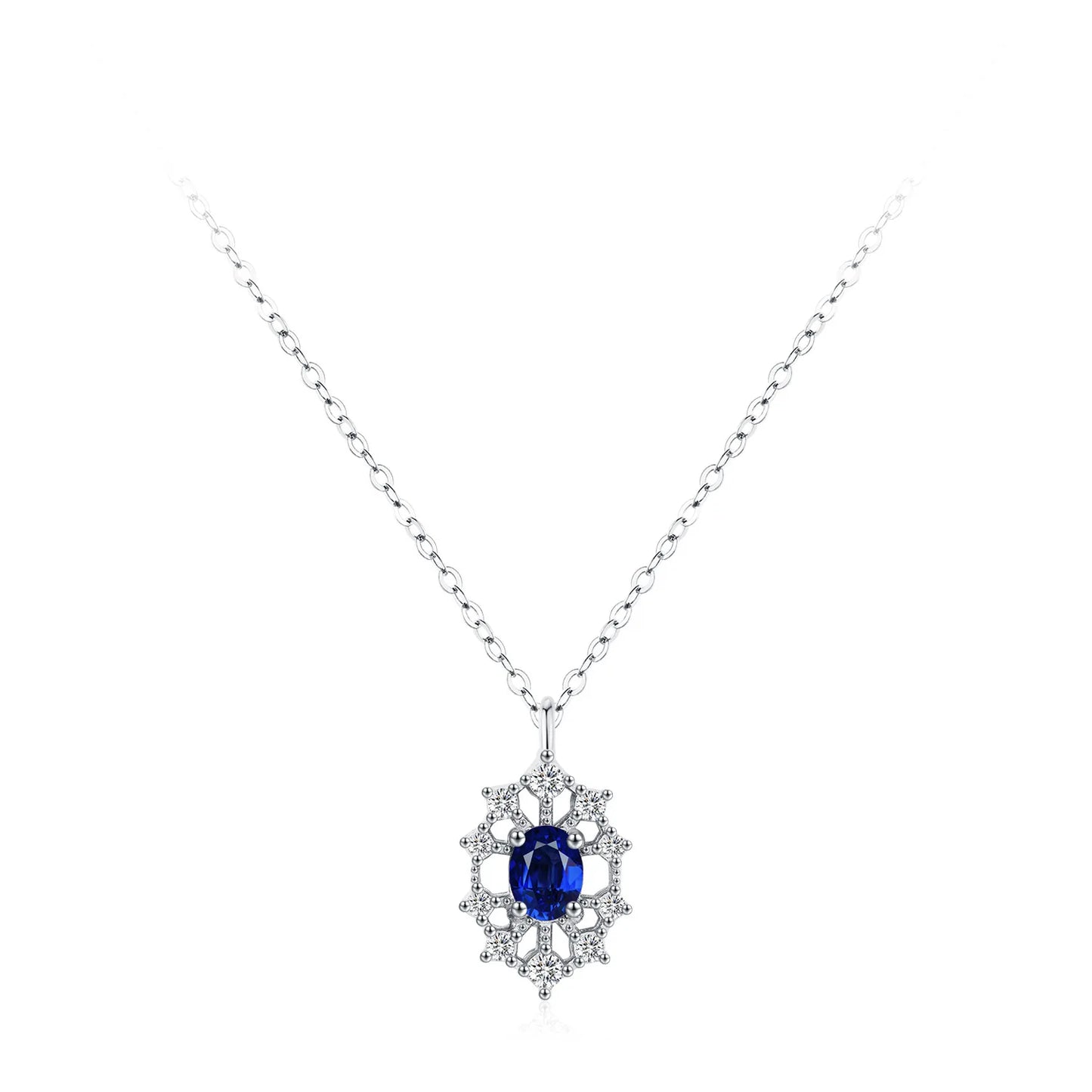 Fashionable 925 Sterling Silver Temperament Sunflower Earring Necklace Minimalist Retro Blue Jewelry Set Gift Set