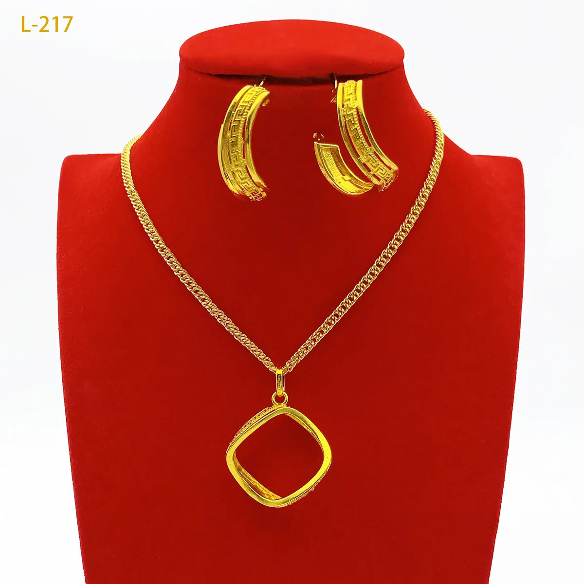 24K Gold Plated African Bridal Crystal Jewellery Set | Necklace & Earrings Wedding Occasion Set
