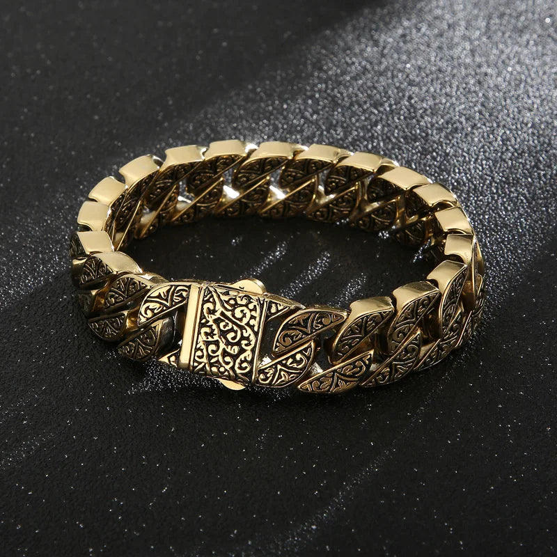 KALEN Medieval Style Jewelry Fashion Bracelets Stainless Steel Gothic Links Bracelet for Men