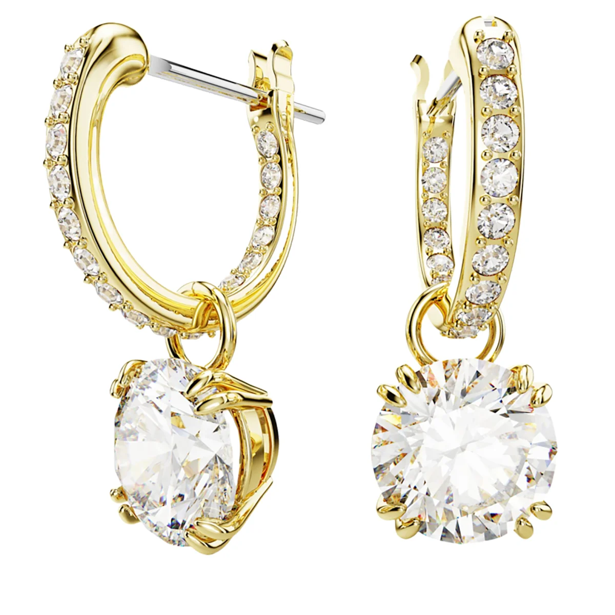 S&S Luxury Vintage Brass Zircon Sparkling Drop Earrings Elegant High-End Jewelry for Women for Parties & Special Occasions